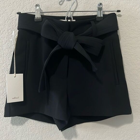 Wilfred Pants - WILFRED (NWT) Black Tie Front Dress Shorts, Size 0
